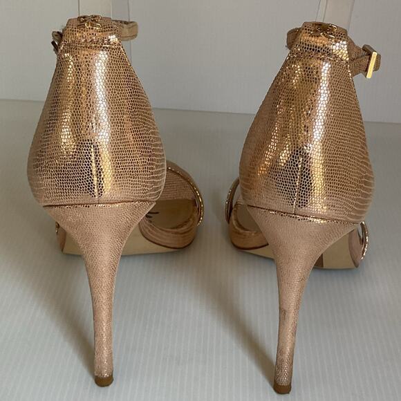 Sam Edelman Strappy  Rose Gold  High Heel Sandals Size 8.5 M Leather Upper - Picture 5 of 11